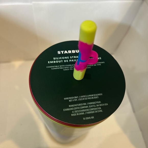 (NWT) Starbucks Summer 2023 Color Change Straw Topper 24 Ounce Tumbler Cup - Picture 2 of 3